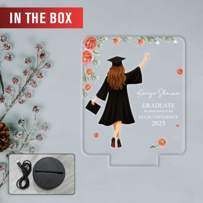 Personalized Graduate Night Lamp | Custom with Name & University Name Warm White Light Congratulation Graduate Gift for Daughter Sister Son Brother Appreciation Gift